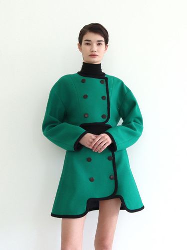 Cropped Wool-Blend Structured Jacket [Fern Green] - GAYEON LEE - Modalova