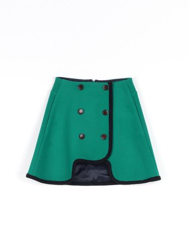 A-line Wrap Wool-Nylon Skirt [Fern Green] - GAYEON LEE - Modalova