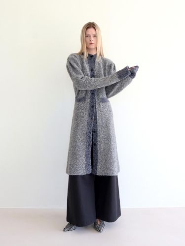 Mohair Wool Cardigan Style Knit Dress [Grey Granite] - GAYEON LEE - Modalova