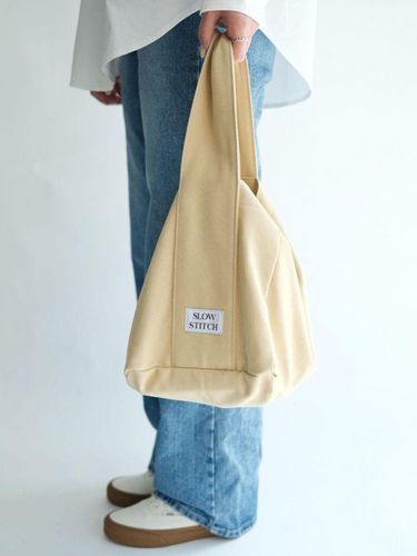 Wide Strap Canvas Tote Bag [Sand Beige] - slowstitch - Modalova