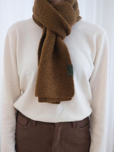 Slow-stitch Plain Wool Blend Muffler [Camel] - slowstitch - Modalova