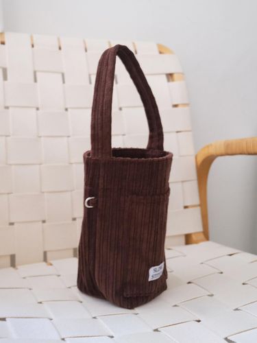 Corduroy Nylon Lined Tumbler Bag [Brown] - slowstitch - Modalova