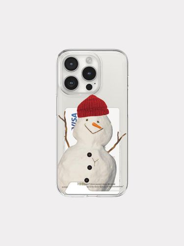 Snowman Design Clear Card Slot Phone Case - mademoment - Modalova