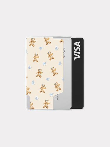 Fluffy Bear Pattern MagSafe Card Wallet - mademoment - Modalova