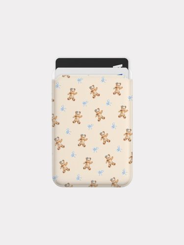 Fluffy Bear Pattern MagSafe Card Slot Phone Case - mademoment - Modalova