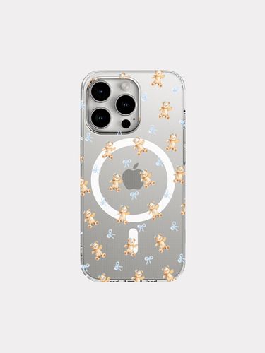 Fluffy Bear Pattern Clear Hard MagSafe Phone Case - mademoment - Modalova