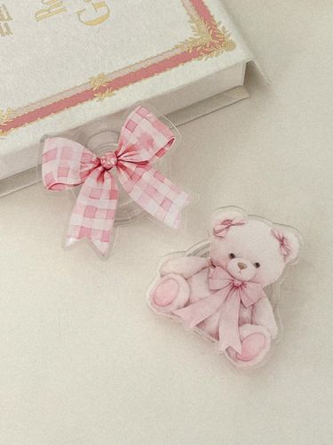 Acrylic Compact Bear Design Phone Grip [] - mademoment - Modalova