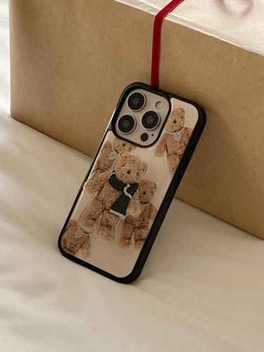 Pattern Teddy Pendant Premium Epoxy Bumper Case - mademoment - Modalova