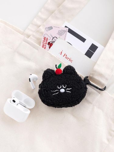 Boucle Embroidered Cat Design AirPods Pouch - romane - Modalova