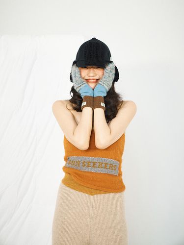 Hand-stitched Knit Tube Top [Orange] - MISU A BARBE - Modalova