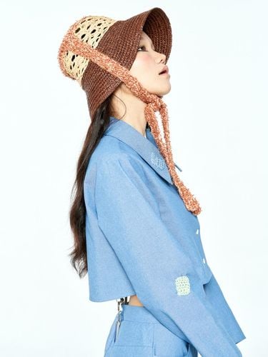 Handcrafted Straw Bucket Hat [] - MISU A BARBE - Modalova