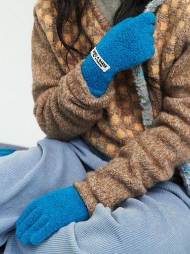 Pure Wool Winter Monster Gloves [Teal] - MISU A BARBE - Modalova