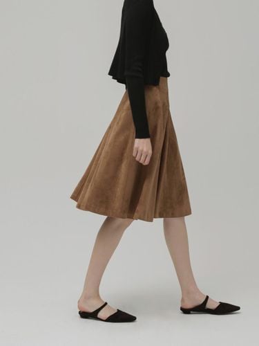 Suede Line Knee Length Flare Skirt - KELLY DONAHUE - Modalova