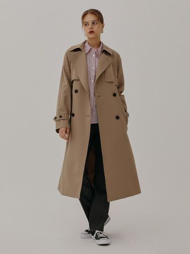 Belted Double Button Long Trench Coat (SA9BB82) - SOUP - Modalova