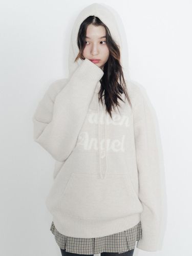 Angel Wool Hooded Oversized Knit [Light Brown] - HIGHSCHOOLDISCO - Modalova