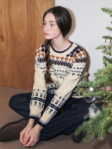 Nordic Jacquard Cream Traditional Knit (MAEDKN20MCM) - marieclaire - Modalova