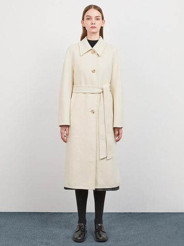 Wool Belted Handmade Single-Breasted Coat (AWHCTO41030) - SISTINA - Modalova