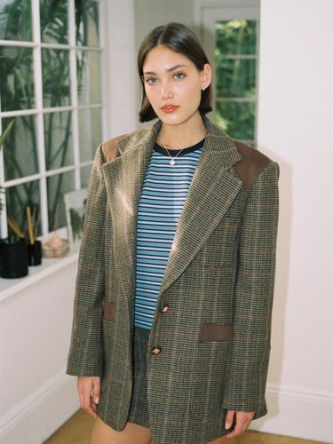 Wool Check Oversized Jacket [Brown] - THE ASHLYNN - Modalova