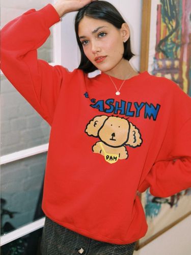 Vintage Fit Cotton Graphic Sweatshirt [Red] - THE ASHLYNN - Modalova