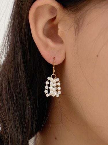 Pearl Gold-Plated Drop Earrings - FANTASTIC PLANET - Modalova