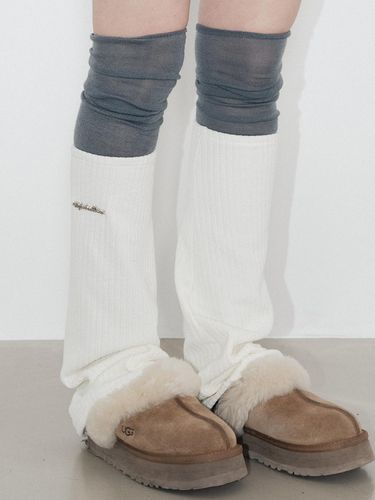 Basic Ribbed One-Size Leg Warmers [Ivory] - HIGHSCHOOLDISCO - Modalova