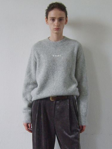 Alpaca Wool Logo Essential Regular Fit Pullover [Grey] - Enor - Modalova