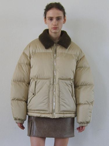 Shearing Collar Comfortemp Padding Jacket [Beige] - Enor - Modalova