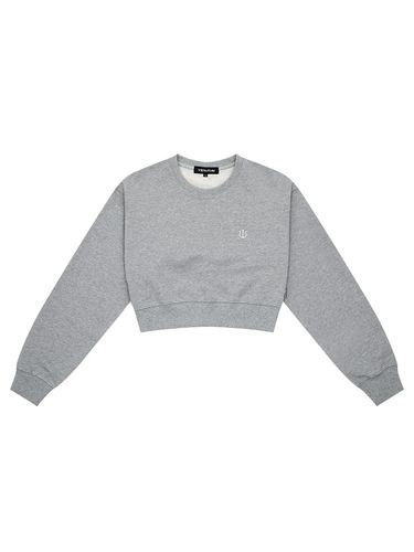 Trident Cotton Crop Sweatshirt [Melange Grey] (RTW-ST179W) - VERUTUM - Modalova