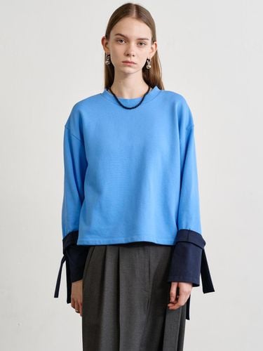 Detachable Sleeve Crop Relaxed Fit Sweatshirt [] - LE YIEL - Modalova