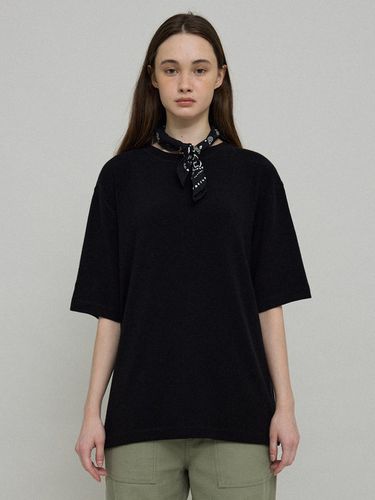 Wool Tencel Semi-Overfit T-shirt [Black] - L’EAU - Modalova