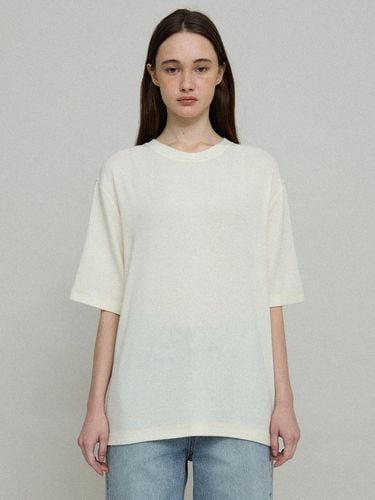 Wool Tencel Semi-Overfit T-shirt [Cream] - L’EAU - Modalova