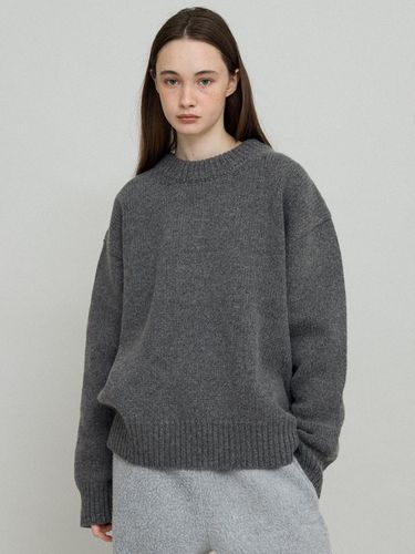 Murray Wool Boxy Heavy Gauge Knit [Charcoal Grey] - L’EAU - Modalova