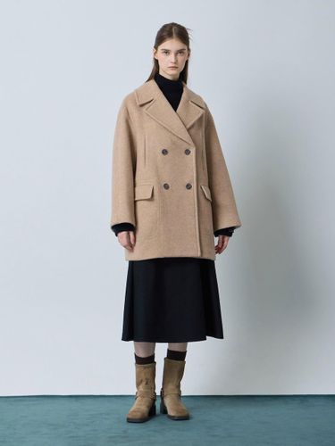 Cocoon Silhouette Double-breasted Wool-blend Coat (ME_C244MSG021) - CC collect - Modalova