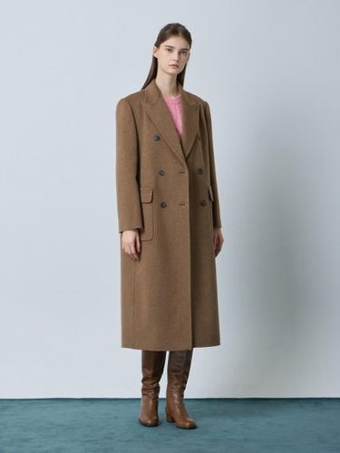 Yak Blend Double-Breasted Flap Pocket Long Coat (CA_C244MSG557) - CC collect - Modalova