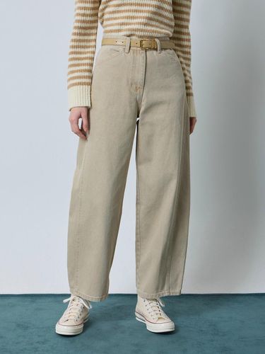 Semi Balloon Tapered Cotton Denim Pants [Beige] (C244PSA435) - CC collect - Modalova