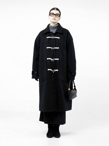 Oversized Wool Blend Snap Button Coat [] (W244OT01BK) - Chance’s noi for Women - Modalova