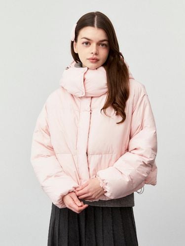 High Neck Hooded Down Puffer Jacket [Pink] - koolkitten - Modalova