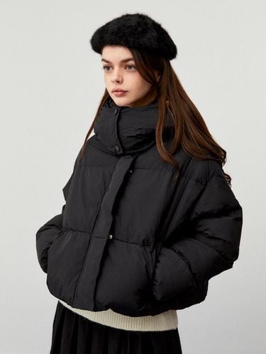 High Neck Hoodie Premium Down Puffer Jacket [BLACK] - koolkitten - Modalova