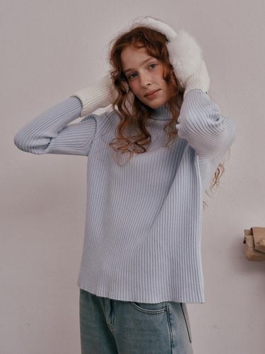 Base Turtleneck Knit Top [SKY BLUE] - DUNDROP - Modalova