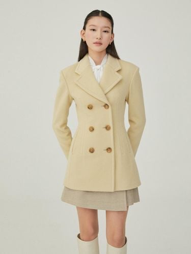 Double-faced Wool A-line Coat [Beige] - HANAVO - Modalova