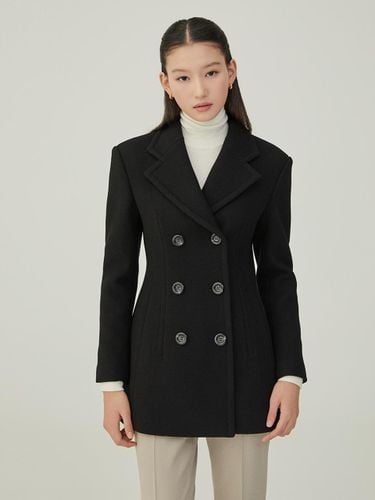 Wool Cashmere Double-Faced Pea Coat [Black] - HANAVO - Modalova