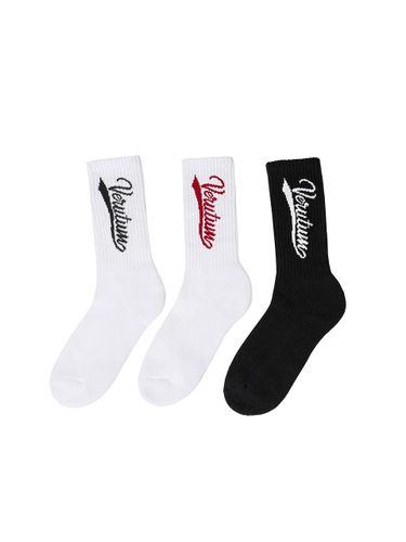 Wave Logo Cotton-Blend Crew Socks (AC-SC001) - VERUTUM - Modalova