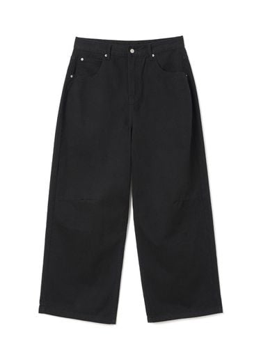 Loose Straight Cotton Denim Pants [Black] - Millo Archive - Modalova