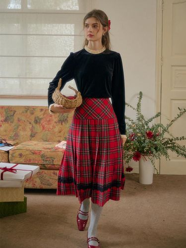 Charming Feminine Polyester Skirt [Red] - Simple Retro - Modalova