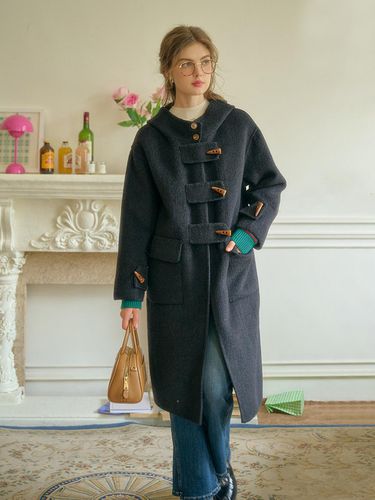 Double Pocket Hood Wool Coat - Simple Retro - Modalova