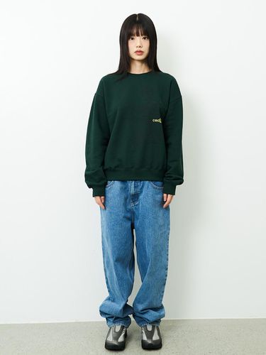 Gallery Graphic Fleece-lined Sweatshirt [GREEN] - CHANCECHANCE - Modalova