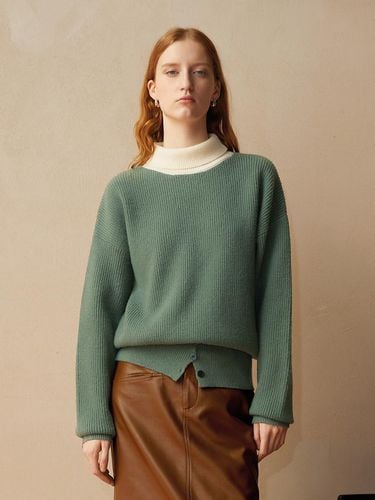 Premium Point Knit Turtleneck Sweater [Green] - PIA STUDIO - Modalova