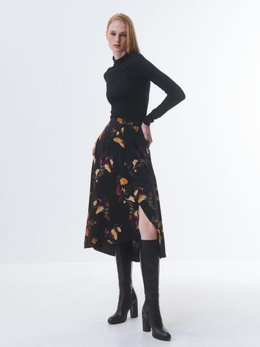 Floral Asymmetric Midi Skirt - Emin & Paul - Modalova