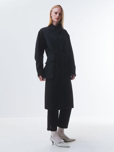 Oversized Cotton Round Neck Trench Coat [] - Emin & Paul - Modalova