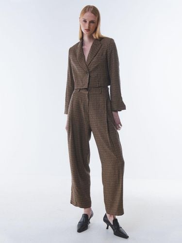 Houndstooth High-Waist Italian Wool Trousers - Emin & Paul - Modalova